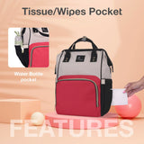 R for Rabbit Caramello Baby Diaper Bag for Mothers – Stylish, Waterproof, Large Capacity Maternity Backpack for Travel (Cream Red)