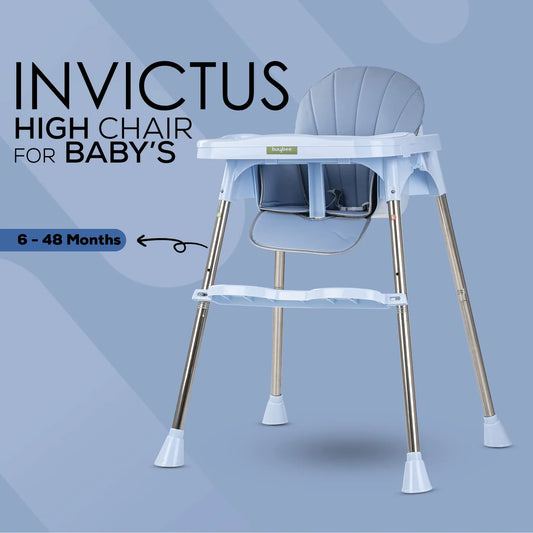 Baybee Invictus Convertible High Chair for Kids | 3-in-1 Baby Feeding Chair with Removable Food Tray, Adjustable Height & Safety Harness | Multipurpose Baby Dining & Booster Chair for Toddlers