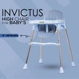 Baybee Invictus Convertible High Chair for Kids | 3-in-1 Baby Feeding Chair with Removable Food Tray, Adjustable Height & Safety Harness | Multipurpose Baby Dining & Booster Chair for Toddlers