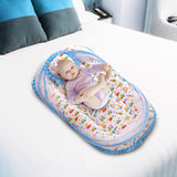 Mee Mee Cushioned Baby Mattress Set with Mosquito Net & Pillow – Transport, Soft & Breathable Infant Bedding, Foldable & Travel-Friendly