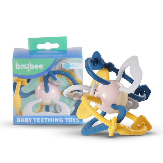 Baybee Silicone Baby Teether for Teething Gums | Soft, BPA-Free, Food-Grade Chew Toy | Safe, Lightweight & Easy-to-Hold Teether for Infants (6–12 Months)