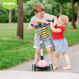 Baybee Phantom Baby Kick Scooter for Kids | Foldable 3-Wheel Kids Scooter with 3 Height Adjustable Handle, Music, LED PU Wheels & Brake | Runner Skating Scooter for Boys & Girls 2–10 Years (Pink)