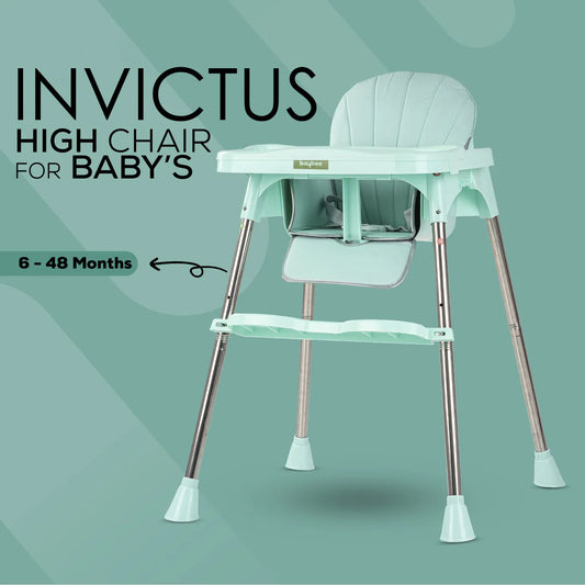 Baybee Invictus Convertible High Chair for Kids | 4-in-1 Baby Feeding Chair with Safety Harness, Adjustable Tray & Recliner | Foldable, Easy-to-Clean Dining & Booster Chair