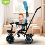 Baybee Maestro 2-in-1 Baby Tricycle for Kids | Smart Kids Trike with Parental Push Handle, Cushioned Seat, Canopy & Safety Guardrail | Baby Cycle for 2–5 Years (Blue)