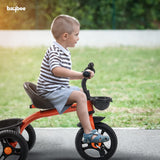 Baybee Geezee Baby Tricycle for Kids | Balanced Baby Trike with EVA Wheels & Dual Storage Baskets | Kids Cycle for Boys & Girls 2–5 Years (Orange)