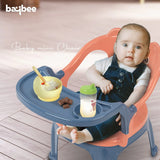 Baby Bucket Baby Chair with Tray | Strong & Durable Plastic Study and Feeding Chair for Kids | Portable High Chair for Toddlers Up to 30 Kg (Blue & Pink)