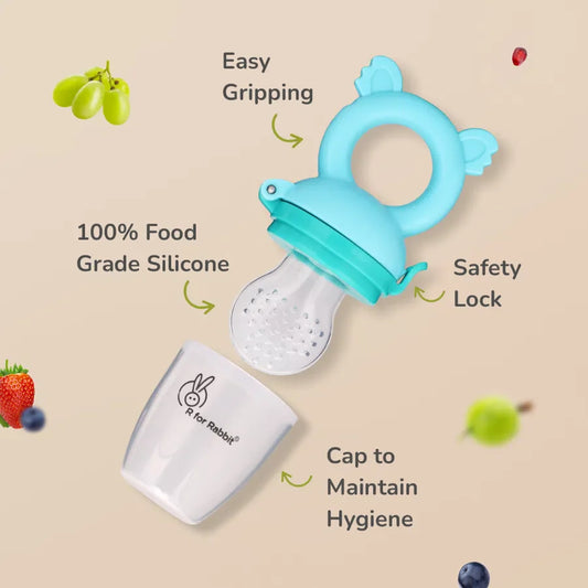 R for Rabbit First Feed Pixie Nibbler | Soft Silicone Fruit & Veggie Feeder | Baby Teether & Pacifier | Hygienic, BPA-Free | For Infants 3+ Months