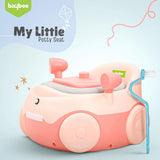 Baybee Baby Potty Training Seat for Kids 1-5 Years | Car-Shaped Toddler Potty Chair with LED Lights, Removable Tray, Soft Cushion & Cleaning Brush | Portable Toilet Training Seat for Boys & Girls (Pink)