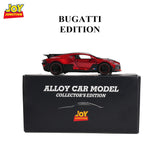 Joy Junction Bugatti Model Car 1:32 – Exclusive Alloy Metal Pull Back Die-cast Toy Car with Openable Doors, Light & Music (Red)
