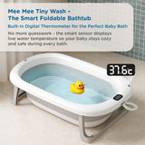Mee Mee Baby Bath Tub for 0–5 Years/New Born Baby Foldable Bathtub with Bathing Bather Cushion Chair, Fast Drainage, Space Saving, Bath Tub for Kids Girls & Boys | Grey
