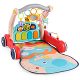 2 in 1 Musical Baby Play Gym with Convertible Push Walker| Walker with Play Piano, Lights, Rattles & Tummy Time Mat for 2 Months+ Babies| 3 Play Modes Interactive Learning Toy for Kids| Sit to Stand Multi Activity Walker - Timbuktoon