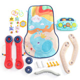 2 in 1 Musical Baby Play Gym with Convertible Push Walker| Walker with Play Piano, Lights, Rattles & Tummy Time Mat for 2 Months+ Babies| 3 Play Modes Interactive Learning Toy for Kids| Sit to Stand Multi Activity Walker - Timbuktoon