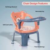 Baby Bucket Baby Chair with Tray | Strong & Durable Plastic Study and Feeding Chair for Kids | Portable High Chair for Toddlers Up to 30 Kg (Blue & Pink)