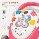 Baybee Oleo Baby Walker for Kids | Push Walker with Music, LED Light, Rotating Gears & Grip Handle | Activity Walker for Toddlers 0–2 Years Boys & Girls (Pink)