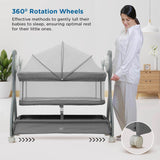 Mee Mee Sweet Love Electric Baby Swing Cradle – Remote Operated, 3-Level Swing Speeds, Portable Cot with Net & Cot Mobile, Suitable for Infants 0–1.5 Years (Grey) - Timbuktoon