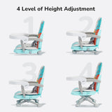 R for Rabbit Candy Pop Baby Booster Chair – 2-in-1 Kids Feeding Chair (Aqua Blue) 4-Level Height Adjustment, 3-Point Safety Belt & Removable Dining Tray | 6 Months–3 Years