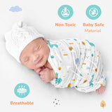 R for Rabbit Cuddlez Swaddle for Newborn Baby | 100% Soft Cotton Muslin | Lightweight, Breathable & Skin-Friendly Multipurpose Swaddler Wrap | Combo Pack of 3 (Multi Safari, Size: 105x100 cm)