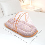 Mee Mee Gentle Comfort Mattress Set for Babies with Pillow & Mosquito Net – Sky Design