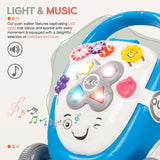 Baybee Oleo Baby Walker for Kids | Push Walker with Music, LED Light, Rotating Gears & Grip Handle | Activity Walker for Toddlers 0–2 Years Boys & Girls (Blue)