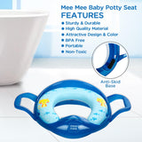 Mee Mee Soft Cushioned Potty Seat with Support Handles – Regular, Blue Comfortable & Safe Toilet Training Seat for Toddlers, Non-Slip and Easy to Clean