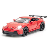 Joy Junction Die-cast Sports Car 1:32 – Premium Alloy Metal Pull Back Toy Car with Openable Doors, Hood & Trunk | Light & Music Model Car for Kids (Red)