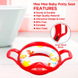 Mee Mee Premium Baby Cushioned Potty Seat with Easy Grip Handles – Red Comfortable Toilet Training Seat for Kids & Toddlers | Fits Standard Toilets