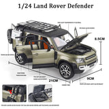Joy Junction 1:24 Scale Defender Model Car – Exclusive Big Size Alloy Die-cast Metal Toy Car with Pull Back Action, Openable Doors, Lights & Music (Green)