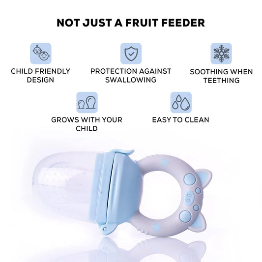 Baybee Organic Silicone Baby Food Feeder | Pacifier with Handle for 3–24 Months | Safe & Hygienic Fruit Feeder (Persian)