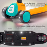 Goodluck Baybee Dusty Kick Scooter for Kids | 3-Wheel Foldable Scooter with LED PU Wheels, Adjustable Handlebar & Music | Outdoor Runner Skate Scooter for Boys & Girls 3–12 Years (Yellow/Teal)