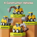 Alphabet Construction JCB Vehicle Truck Toys – Set of 2 (Random Designs) | Press & Go Truck Toy with Flexible Joints | Fun Car Set for Toddlers Boys & Girls 1+ Years | Birthday Gift for Kids