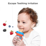 R for Rabbit First Feed Bunny Nibbler Soft Silicone Fruit & Veggie Feeder | Baby Teether & Pacifier | Hygienic, BPA-Free | For Infants 3+ Months (Orange-Blue)