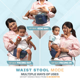 Baybee Flownest Baby Carrier for 0–3 Years | 6 Position Adjustable Kangaroo Carrier with Breathable Mesh & Padded Hip Seat