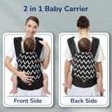 R for Rabbit Hug Me Ergo Baby Carrier – Ergonomic Front & Back Carry Position with Adjustable Belt for 4 Months to 2 Years, Up to 15 Kg (Black)