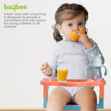 Baybee Emperia Baby Chair for Kids 1-4 Years | Plastic Study & Feeding Chair with Cushion Seat, Removable Food Tray & High Backrest | Booster Seat for Toddlers, Home & School Use (Pink/Green)