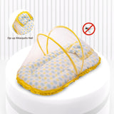 Mee Mee Comfortable Baby Mattress Kit with Mosquito Guard & Pillow – Cloud & Star Print