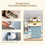 R for Rabbit Caramello Daisy Diaper Bag for Mothers – Stylish, Multipurpose, Large Capacity Maternity Backpack (Blue Cream)