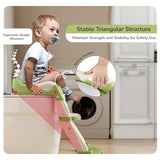 R for Rabbit Hilltop Trainer 2-in-1 Potty Training Seat & Step Stool (Green White) | Adjustable Height | Anti-Skid Base | Universal Fit & Foldable Toilet Seat for Kids 1–7 Years
