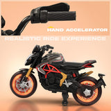 Baybee MTK Baby Battery Operated Bike for Kids with Foot Accelerator & Music | Rechargeable Ride-On Toy Bike with LED Light | Electric Baby Bike for 1–3 Years (Orange)