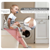 R for Rabbit Hilltop Trainer 2-in-1 Potty Training Seat & Step Stool (Grey White) | Adjustable Height | Anti-Skid Base | Universal Fit & Foldable Toilet Seat for Kids 1–7 Years