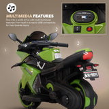 Baybee Baby Battery Operated Bike for Kids | Rechargeable Ride-on Toy Bike with Foot Accelerator, Music, LED Lights & Training Wheels | Electric Bike for Boys & Girls 1 to 3 Years (Green)