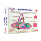 Funskool Giggles - Deluxe Play Gym, Pink Colour Activity Playgym, 3 in 1 Modes of Play, with Arch and 3 Toys, Easy to Clean and wash, for 2 Month + Upto 6 Months. - Timbuktoon