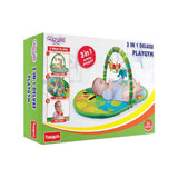 Giggles Funskool 3in1 Deluxe Playgym, Animal Printed Soft & Comfy Activity Mat for Tummy Time, Fun & Development Toy for Babies, Infants, Multicolour, Gift Set for Kids, Age 2+ Months - Timbuktoon