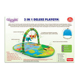 Giggles Funskool 3in1 Deluxe Playgym, Animal Printed Soft & Comfy Activity Mat for Tummy Time, Fun & Development Toy for Babies, Infants, Multicolour, Gift Set for Kids, Age 2+ Months - Timbuktoon