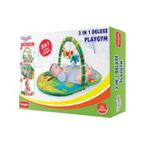 Giggles Funskool 3in1 Deluxe Playgym, Animal Printed Soft & Comfy Activity Mat for Tummy Time, Fun & Development Toy for Babies, Infants, Multicolour, Gift Set for Kids, Age 2+ Months - Timbuktoon