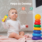 R for Rabbit Jingle Safari Infant Rattles Toy Set | 5-Pcs Lightweight Baby Toys | Safe, BPA-Free | For Newborns & Toddlers 0–24 Months (Multicolor)