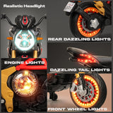 Baybee MTK Baby Battery Operated Bike for Kids with Foot Accelerator & Music | Rechargeable Ride-On Toy Bike with LED Light | Electric Baby Bike for 1–3 Years (Orange)