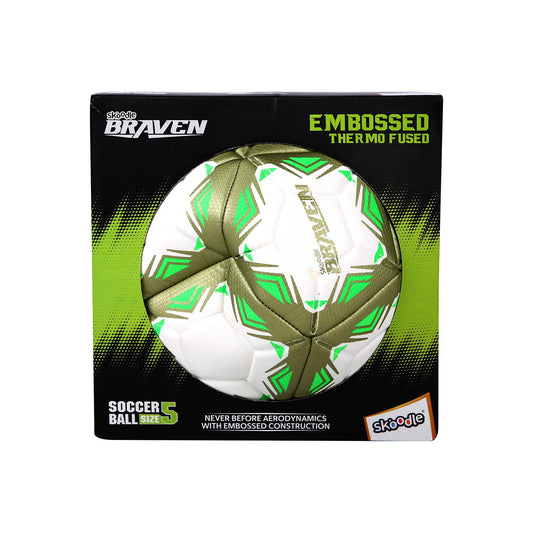 SKOODLE Braven Embossed Thermo Bonded Football Size 5 (TPU150) | Premium TPU Material | Durable & Long-Lasting Football for Superior Performance – Size 5