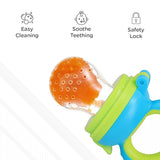R for Rabbit First Feed Bunny Nibbler Soft Silicone Fruit & Veggie Feeder | Baby Teether & Pacifier | Hygienic, BPA-Free | For Infants 3+ Months (Green-Blue)