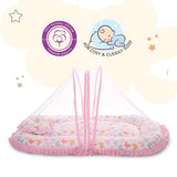 Mee Mee Padded Infant Mattress with Mosquito Canopy & Cushion – Butterfly Pattern