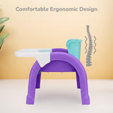 R for Rabbit Jelly Bean 3-in-1 Multi-Functional Kids Chair (Green Purple) | Baby Study, Shampoo & Meal Chair | Regular Seating Chair with High Backrest | For 1–8 Years | Weight Capacity up to 40 kg